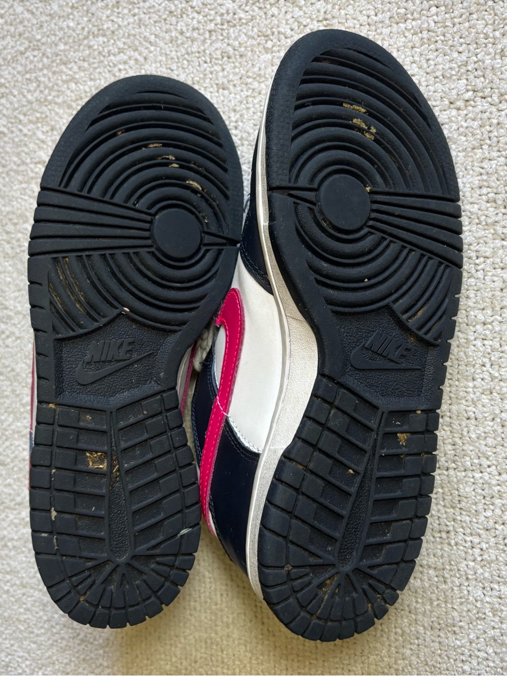Nike FB9109 White Navy Pink‎ Leather Low Top Kids Sneakers US 5Y Shoes - Picture 5 of 7